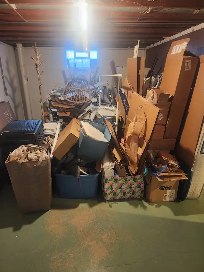 Roll-off dumpster container at job site for 6 Yard Dumpster Rental in Dunn Loring